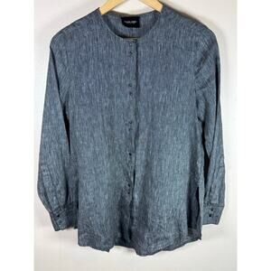 Rachel Comey Women’s Tunic Top Linen Gray Long Sleeve Button Down Size 4